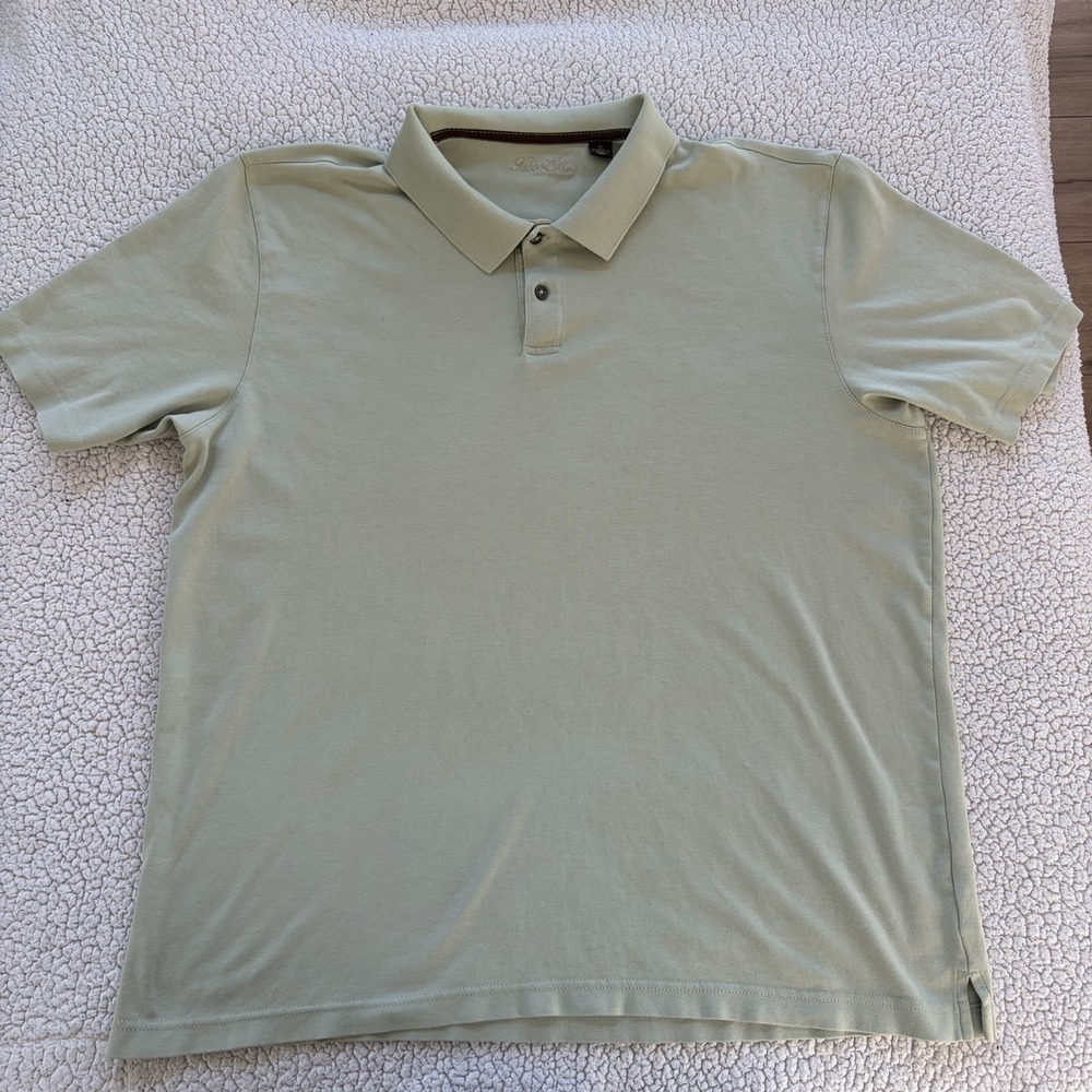Tasso Elba Men's Polo Shirt Size XL 100% Pima Cotton Color Beige/Tan